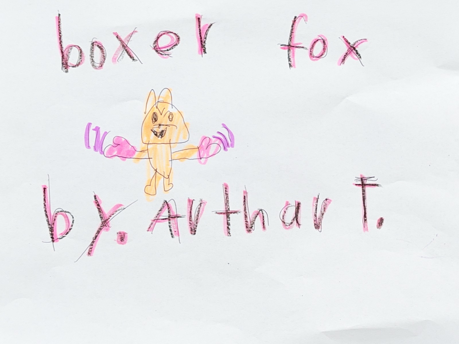 Cover: Boxer Fox with pink boxing gloves. Title reads Boxer Fox by Arthur T.